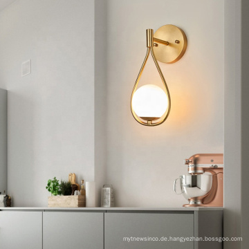 Moderne Luxus-Kupfer-Wandleuchte Licht kreative Glaswandleuchten